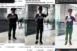 Clip hướng dẫn phòng cháy chữa cháy và cứu nạn cứu hộ do Thiếu tá Đỗ Tấn Tài đang được chia sẻ trên mạng xã hội.