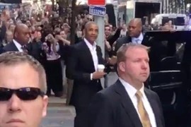 New York náo động vì Obama xuất hiện