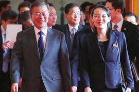  9 quan chức tháp tùng ông Kim Jong-un đến gặp ông Moon 