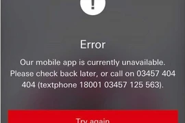 HSBC 'sập app' ở Anh, khách hàng không thể vào tài khoản