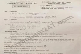 Toàn bộ HS lớp 9 của 1 quận phải thi lại môn Toán vì điểm kém