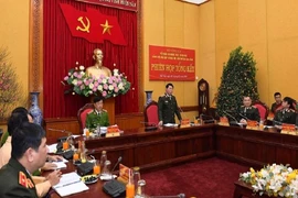 Thứ trưởng Bùi Văn Nam phát biểu tại phiên họp. Ảnh: BCA