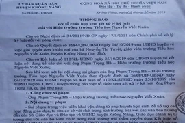 Vận động hỗ trợ giáo dục, 1 hiệu trưởng bị xem xét kỷ luật