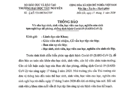Đại học Tây Nguyên cho sinh viên tạm nghỉ học