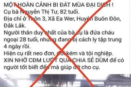 Bịa tin cụ bà đói kém vì dịch để kêu gọi mạnh thường quân