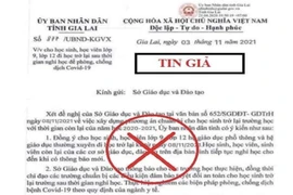 Xuất hiện văn bản giả về thời điểm học sinh đi học trở lại 