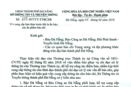 Đà Nẵng yêu cầu cung cấp tin bài trước khi in ấn