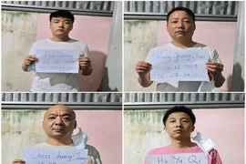 Bốn người Trung Quốc nhập cảnh trái phép chuẩn bị xuất cảnh trái phép qua Campuchia. Ảnh: QM