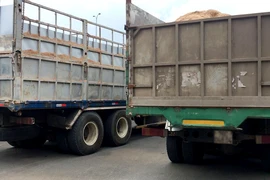 CSGT quận 12 mật phục bắt xe quá tải trên tuyến đê bao 
