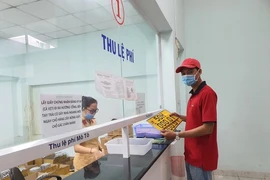 Người dân đổi biển số nền màu vàng tại TP.HCM. Ảnh: T.NHUNG