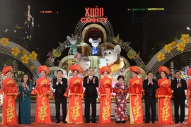 Người dân tham quan đường hoa Nguyễn Huệ xuân Canh Tý 2020