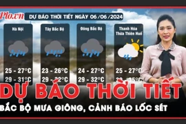 Dự báo thời tiết 6-6: Bắc bộ mưa giông, cảnh báo lốc sét và gió giật mạnh 