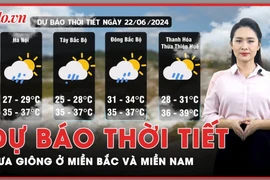 Dự báo thời tiết 22-6: Miền Nam mưa rào và giông rải rác, cảnh báo ngập úng