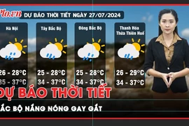 Dự báo thời tiết 27-7: Khu vực Bắc Bộ nắng nóng gay gắt