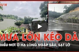 Nhiều nơi ở Hạ Long ngập sâu, sạt lở do mưa lớn kéo dài nhiều ngày