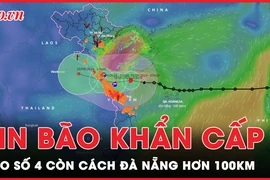 Cập nhật nóng tin bão khẩn cấp: Bão số 4 giật cấp 10 chỉ còn cách Đà Nẵng hơn 100km