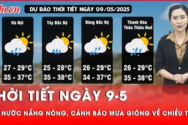 Thời tiết ngày 09-05: Cả nước nắng nóng, cảnh báo mưa giông về chiều tối 