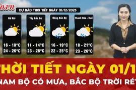 Thời tiết ngày 1-12: Nam Bộ có mưa, Bắc Bộ rét về đêm và sáng