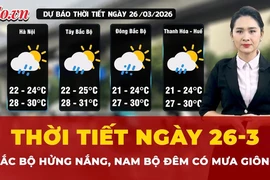 Thời tiết ngày 26-3: Bắc Bộ hửng nắng, Nam Bộ chiều tối và đêm có mưa giông