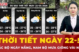 Thời tiết ngày 22-5: Bắc Bộ ngày nắng, Nam Bộ mưa giông vài nơi