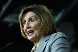 Chủ tịch Hạ viện Mỹ Nancy Pelosi phát biểu tại cuộc họp báo ở Đồi Capitol, thủ đô Washington (Mỹ) ngày 14-9. Ảnh: AP