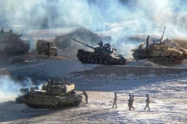 Quân đội Ấn Độ và Trung Quốc đang rút quân khỏi khu vực biên giới tranh chấp ở khu vực Ladakh năm 2021. Ảnh: AFP