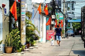 Nhiều đường ở TP.HCM rực rỡ cờ Tổ quốc mừng lễ Quốc khánh