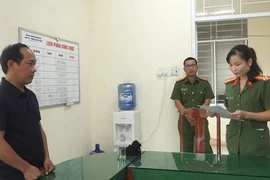 Lê Ngọc Phúc tại cơ quan công an