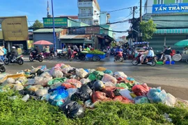 Bãi rác lớn gần chợ Cầu Xáng nhiều ngày không được dọn dẹp