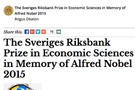 Giải Nobel Kinh tế 2015 có chủ mới