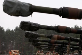 Binh sĩ Mỹ tới Ba Lan để tham gia một cuộc tập trận. Ảnh: REUTERS