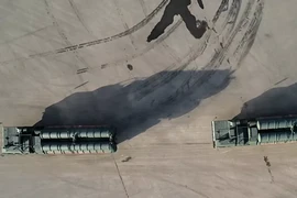 Hệ thống S-400 tập dượt cho lễ duyệt binh Ngày Chiến thắng ở Nga. Ảnh: SPUTNIK