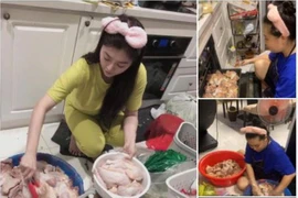 Việt Hương phát gạo, Thanh Trúc làm cơm gà cho người nghèo mùa dịch