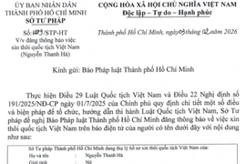 Sở Tư pháp thông báo thôi quốc tịch Việt Nam của Nguyễn Thanh Hà