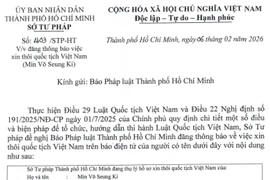 Sở Tư pháp thông báo thôi quốc tịch Việt Nam của Min Võ Seung Ki