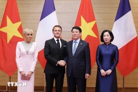 Chủ tịch nước Lương Cường chủ trì tiệc chiêu đãi Tổng thống Pháp và Phu nhân