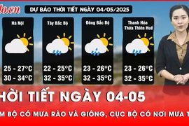 Dự báo thời tiết ngày 04-05: Nam Bộ mưa rào và giông, cục bộ có nơi mưa to