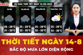 Dự báo thời tiết ngày 14-8: Bắc bộ có mưa lớn diện rộng 