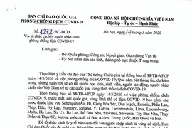 Tổ chức cách ly người nhập cảnh từ những vùng có dịch 