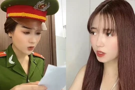 Hoa khôi mặc đồ công an đã gỡ clip nói nhăng cuội trên TikTok