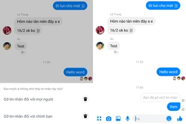 Người dùng Việt đã có thể thu hồi tin nhắn trên Messenger