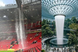 “Thác nước Old Trafford” phá kỷ lục thác nước sân bay Singapore