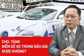 Cho, tặng biển số xe trúng đấu giá được không?