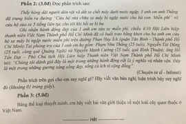 '3 anh em sửa xe miễn phí ở Sài Gòn' vào đề thi ngữ văn