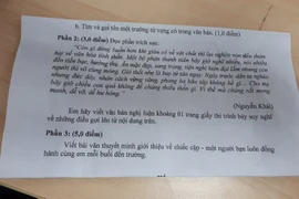 Thầy trò quận 3 'phát hoảng' với đề thi văn lớp 8