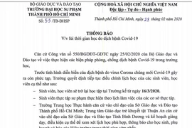 Thông báo mới nhất của Trường ĐH sư phạm TP.HCM