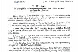 Dịch COVID-19: 7 trường học cho sinh viên nghỉ hết tháng 3