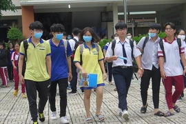 Thí sinh dự thi tốt nghiệp THTP tại TP.HCM vừa qua. Ảnh: PA