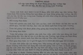 ĐH Tài chính – Marketing cho sinh viên nghỉ học đến ngày 5-12