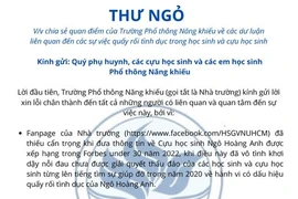 Trường Phổ thông Năng khiếu lên tiếng xin lỗi liên quan vụ Ngô Hoàng Anh